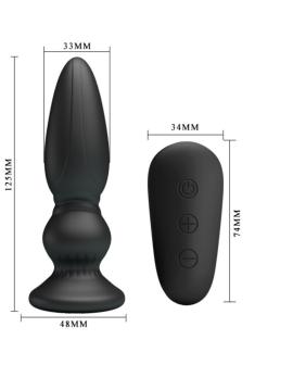 MR PLAY - LEISTUNGSSTARKER VIBRATOR MIT FERNBEDIENUNG, ANALSTECKER, SCHWARZ