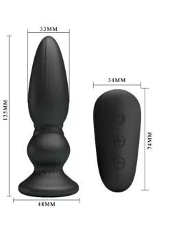MR PLAY - LEISTUNGSSTARKER VIBRATOR MIT FERNBEDIENUNG, ANALSTECKER, SCHWARZ