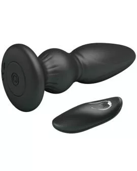 MR PLAY - LEISTUNGSSTARKER VIBRATOR MIT FERNBEDIENUNG, ANALSTECKER, SCHWARZ