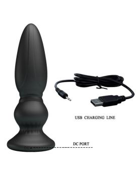 MR PLAY - LEISTUNGSSTARKER VIBRATOR MIT FERNBEDIENUNG, ANALSTECKER, SCHWARZ