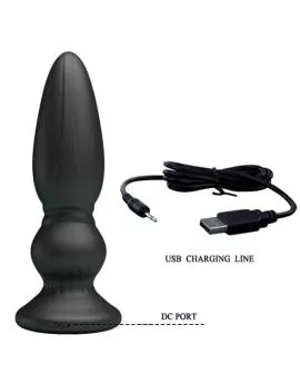 MR PLAY - LEISTUNGSSTARKER VIBRATOR MIT FERNBEDIENUNG, ANALSTECKER, SCHWARZ