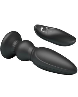 MR PLAY - LEISTUNGSSTARKER VIBRATOR MIT FERNBEDIENUNG, ANALSTECKER, SCHWARZ
