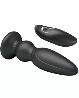 MR PLAY - LEISTUNGSSTARKER VIBRATOR MIT FERNBEDIENUNG, ANALSTECKER, SCHWARZ