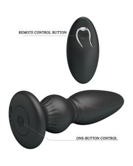 MR PLAY - LEISTUNGSSTARKER VIBRATOR MIT FERNBEDIENUNG, ANALSTECKER, SCHWARZ