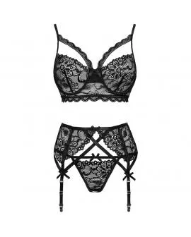 LIVCO CORSETTI FASHION - MORIDAM LC 90552 BH + STRUMPFGÜRTEL + HÖSCHE NEGRO