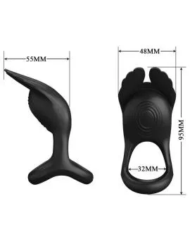 Pretty Love Silas Vibrant Penisring - 7 Vibrationen Schwarzes Silikon