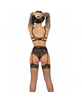 LIVCO CORSETTI FASHION - POJZON LC 90670 BH + STRUMPFGÜRTEL + STRÜMPFE + HÖSCHE SCHWARZ