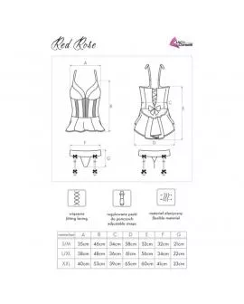 Livco Corsetti Fashion Red Rose LC 90130 - Rot Korsett + Höschen