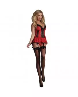 LIVCO CORSETTI FASHION - RED ROSE LC 90130 KORSETT + HÖSCHE ROT