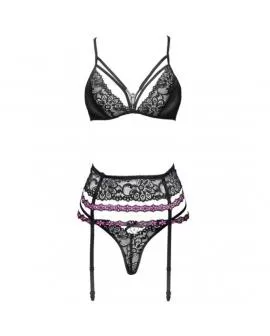 LIVCO CORSETTI FASHION - SNEHANA LC 90443 BH + STRUMPFGÜRTEL + HÖSCHE SCHWARZ