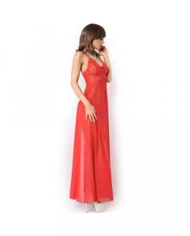 Chilirose CR 3883 - Langer roter Babydoll Erotik