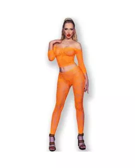 CHILIROSE - CR 4661 Erotik-Top & Leggings Orange S/M