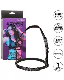 Calexotics - Euphoria Plus Size Halter Buckle Harness Schwarz