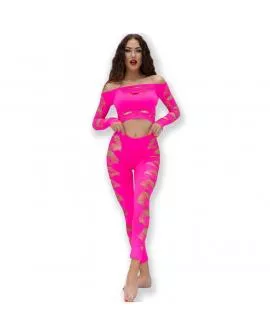 CHILIROSE - CR 4632 TOP & HOSE PINK GRÖßE/L