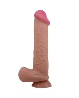 PRETTY LOVE - SLIDING SKIN SERIES REALISTISCHER DILDO MIT SLIDING SKIN SAUGNAPF BRAUN 26 CM