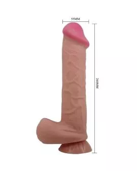 PRETTY LOVE - SLIDING SKIN SERIES REALISTISCHER DILDO MIT SLIDING SKIN SAUGNAPF BRAUN 26 CM