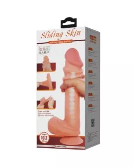 PRETTY LOVE - SLIDING SKIN SERIES REALISTISCHER DILDO MIT SLIDING SKIN SAUGNAPF BRAUN 26 CM