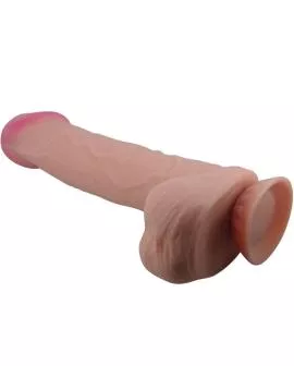 PRETTY LOVE - SLIDING SKIN SERIES REALISTISCHER DILDO MIT SLIDING SKIN SAUGNAPF BRAUN 26 CM