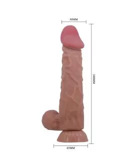 PRETTY LOVE - REALISTISCHER DILDO DER SLIDING SKIN-SERIE MIT SLIDING SKIN-SAUGNAPF BRAUN 24 CM
