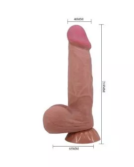 PRETTY LOVE - SLIDING SKIN SERIES REALISTISCHER DILDO MIT GLEITENDEM BRAUNEN HAUT-SAUGNAP 21,8 CM