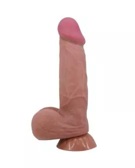 PRETTY LOVE - SLIDING SKIN SERIES REALISTISCHER DILDO MIT SCHIEBENDEM BRAUNEN HAUTSAUGNAPF 20,6 CM