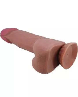 PRETTY LOVE - SLIDING SKIN SERIES REALISTISCHER DILDO MIT SCHIEBENDEM BRAUNEN HAUTSAUGNAPF 20,6 CM