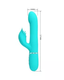 PRETTY LOVE - RABBIT VIBRATOR PEARLS AQUA GREEN