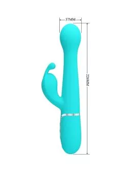 PRETTY LOVE - DEJON RABBIT VIBRATOR 3 IN 1 MULTIFUNKTIONS-AQUAGRÜN