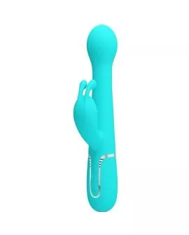 PRETTY LOVE - DEJON RABBIT VIBRATOR 3 IN 1 MULTIFUNKTIONS-AQUAGRÜN