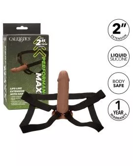 CALEXOTICS - PERFORMANCE MAXX LEBENSECHTE VERLNGERUNG MIT GESCHIRR, BRAUN