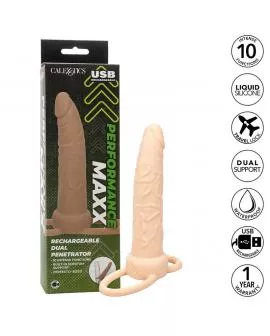 CALEXOTICS - PERFORMANCE MAXX WIEDERAUFLADBARER DUAL PENETRATOR, HELLE HAUT