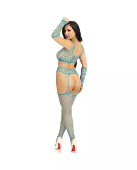 Leg Avenue - Crop Top Strümpfe Handschuhe Blau