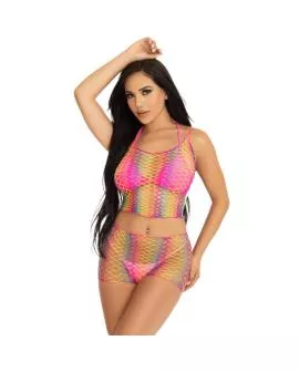 Leg Avenue - Netz-Set Top & Hose Mehrfarbig