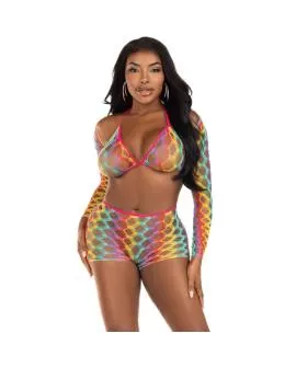 Leg Avenue - Dreiteiliges Erotik-Set Mehrfarbig