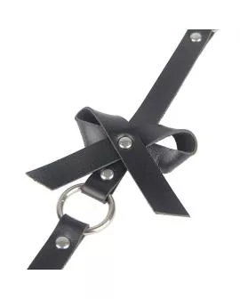 Subblime Lederketten-Beinharness Schwarz - Erotik