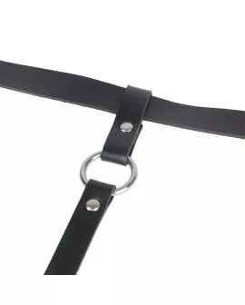 Subblime Lederketten-Beinharness Schwarz - Erotik