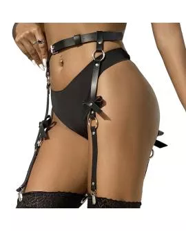 Subblime Lederketten-Beinharness Schwarz - Erotik