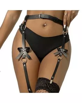 Subblime Lederketten-Beinharness Schwarz - Erotik