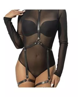 SUBBLIME - KÖRPERHARNESS AUS LEDER, SCHWARZ, EINE GRÖSSE