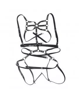 SUBBLIME - KÖRPERHARNESS VERSTELLBARE RIEMEN LEDER SCHWARZ EINE GRÖSSE