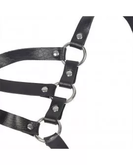 SUBBLIME - KÖRPERHARNESS VERSTELLBARE RIEMEN LEDER SCHWARZ EINE GRÖSSE