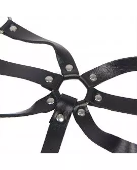SUBBLIME - KÖRPERHARNESS VERSTELLBARE RIEMEN LEDER SCHWARZ EINE GRÖSSE