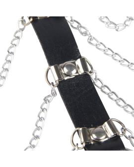 Subblime - Brustharness Lederketten Schwarz Einheitsgröße