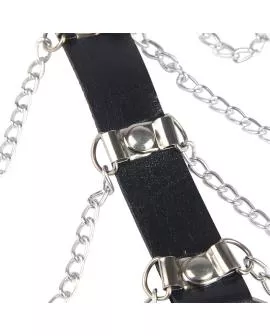 Subblime - Brustharness Lederketten Schwarz Einheitsgröße