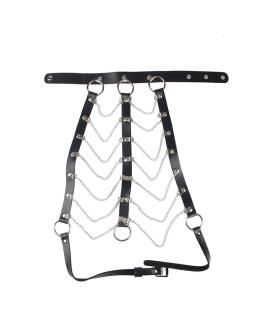 Subblime - Brustharness Lederketten Schwarz Einheitsgröße