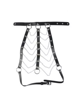 Subblime - Brustharness Lederketten Schwarz Einheitsgröße