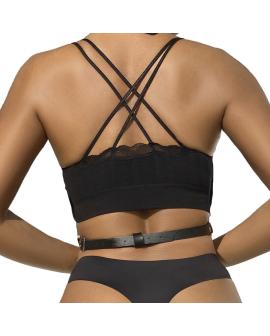 Subblime - Brustharness Lederketten Schwarz Einheitsgröße