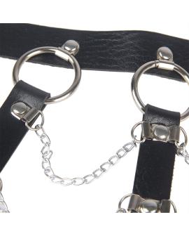 Subblime - Brustharness Lederketten Schwarz Einheitsgröße