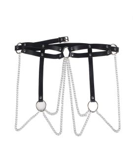 SUBBLIME - Leder-Ringkettengürtel Schwarz Einheitsgröße