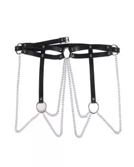 SUBBLIME - Leder-Ringkettengürtel Schwarz Einheitsgröße